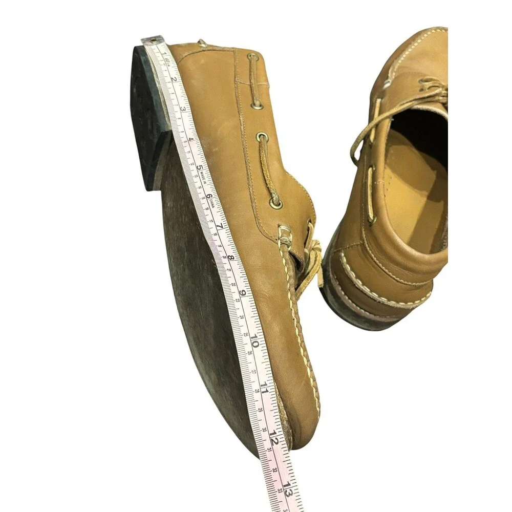 Thursday Boot Company Leather Boat Shoes Loafers Tan Moc Toe US 13 EU 47 Lace Up